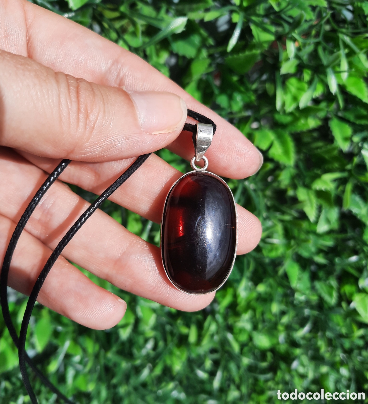 Gioielleria: Colgante de &Aacute;mbar Rojo y Plata de Ley.