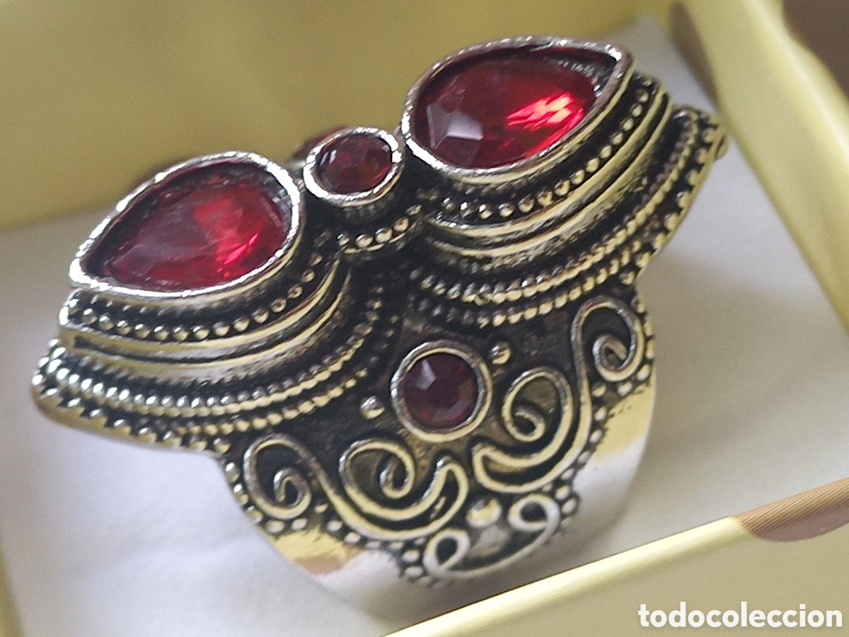 Joyeria: ANILLO DE ESTILO ETNICO ACABADO EN PLATA Y RUBIS CREADOS - Foto 2