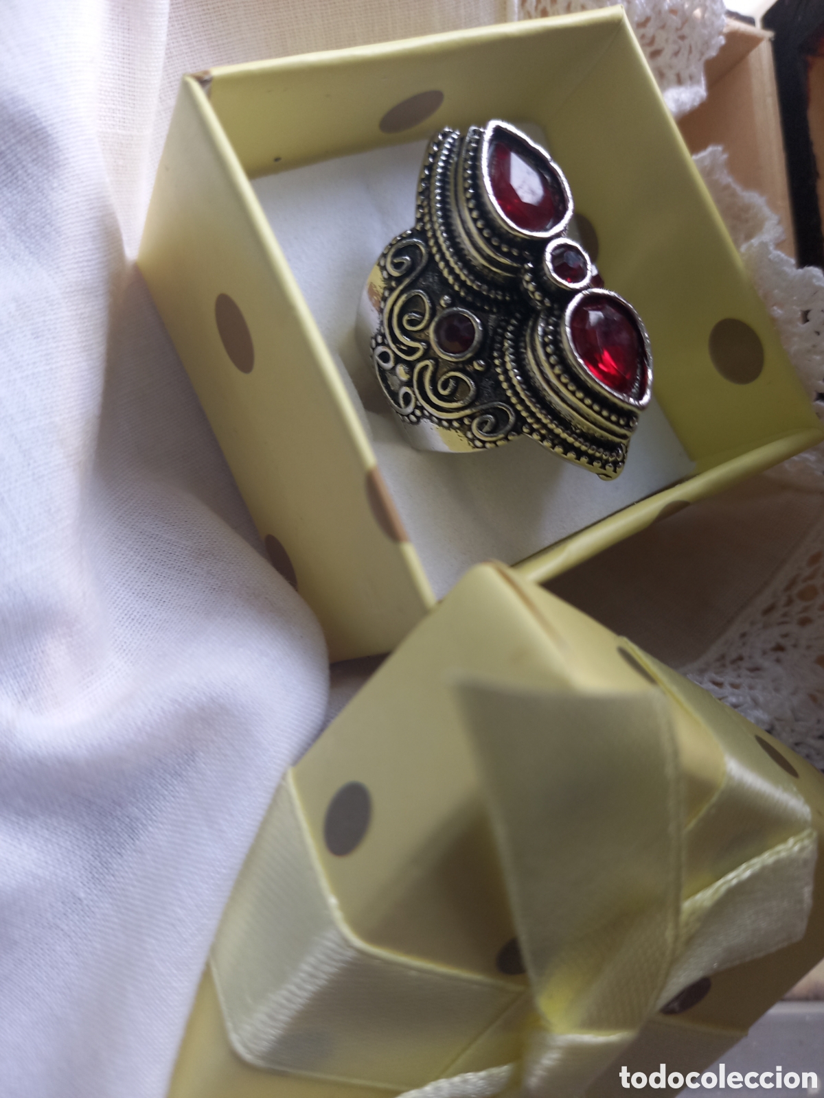Joyeria: ANILLO DE ESTILO ETNICO ACABADO EN PLATA Y RUBIS CREADOS - Foto 3