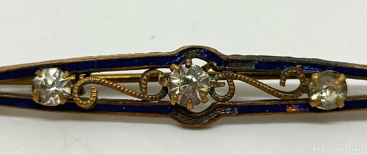 Joyeria: Broche del XIX, con esmalte azul. - Foto 2