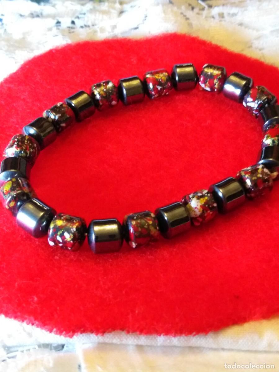 Joyeria: PULSERA DE HEMATITAS NATURALES DECORADAS A MANO (SIN USAR) - Foto 1