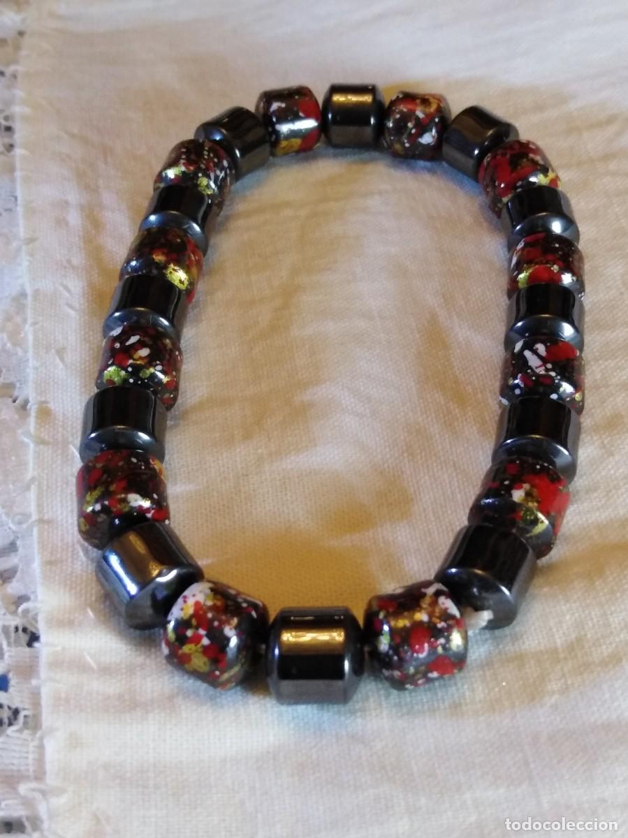 Joyeria: PULSERA DE HEMATITAS NATURALES DECORADAS A MANO (SIN USAR) - Foto 2