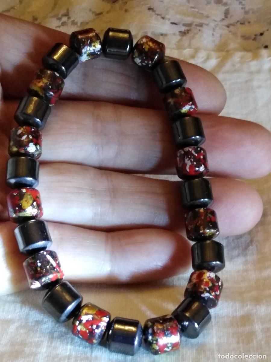 Joyeria: PULSERA DE HEMATITAS NATURALES DECORADAS A MANO (SIN USAR) - Foto 3