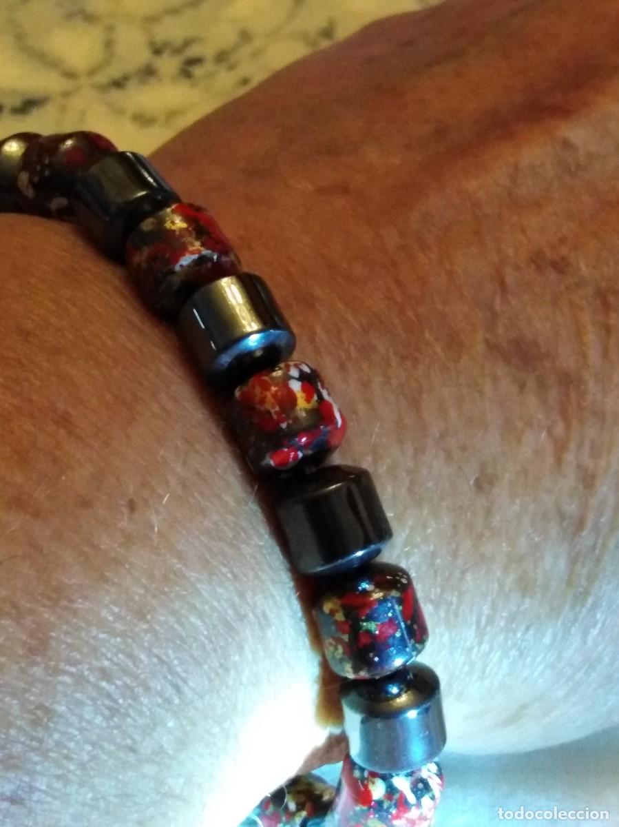 Joyeria: PULSERA DE HEMATITAS NATURALES DECORADAS A MANO (SIN USAR) - Foto 4