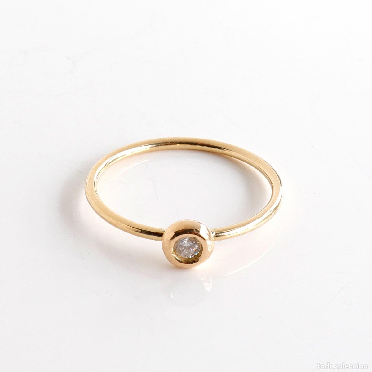 Joyeria: Anillo de oro 18k con chat&oacute;n de diamante - Foto 1