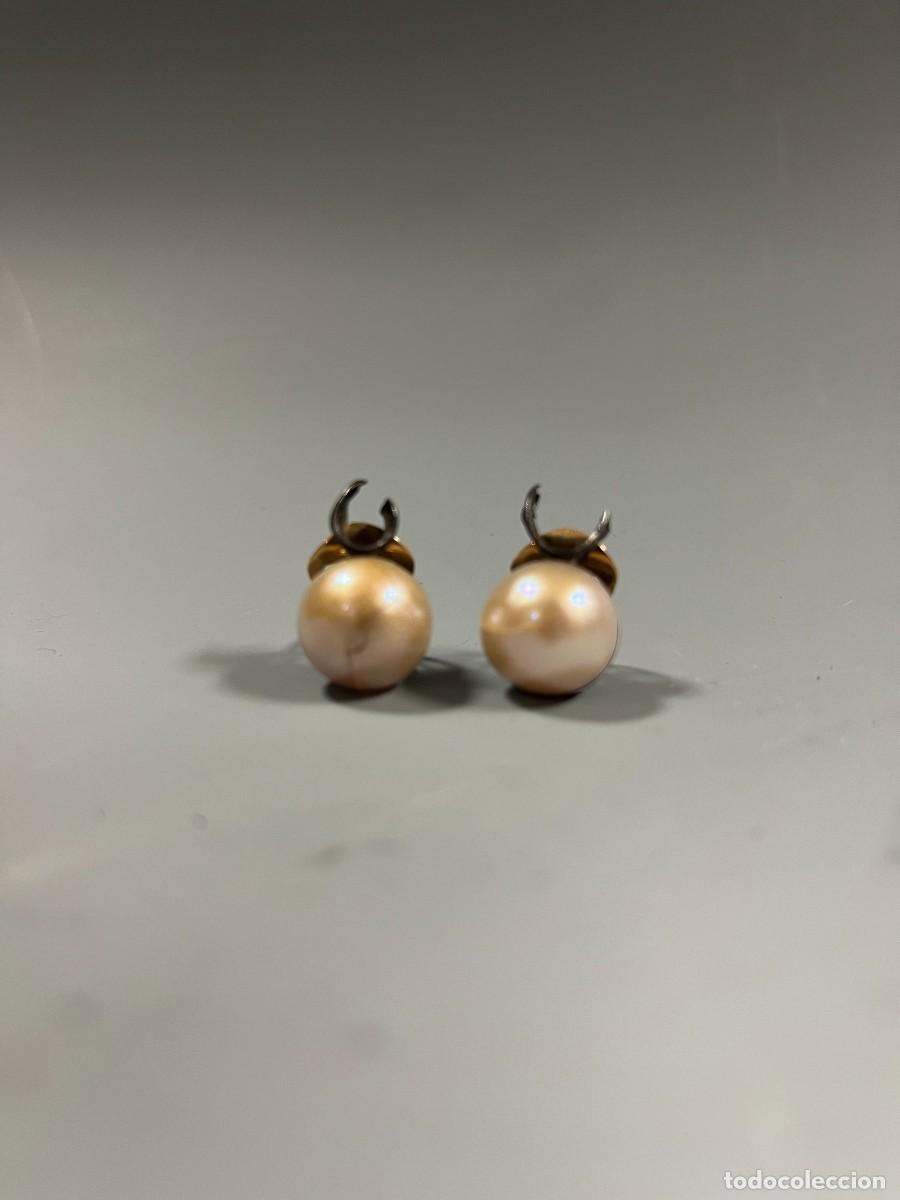 Joyeria: PENDIENTES DE PERLAS ANTIGUAS CON BROCHE