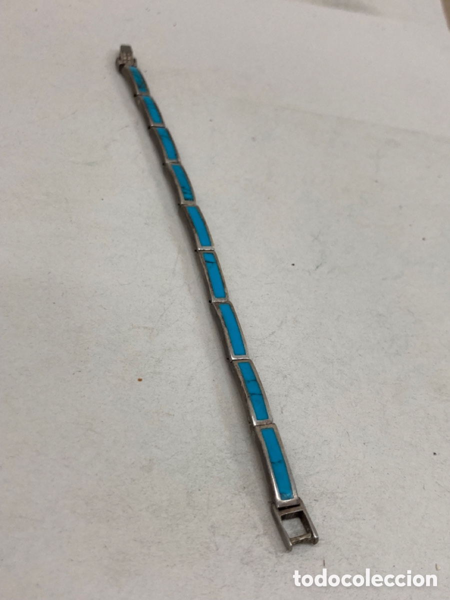 Joyeria: Pulsera de plata y turquesas Pul19 - Foto 1