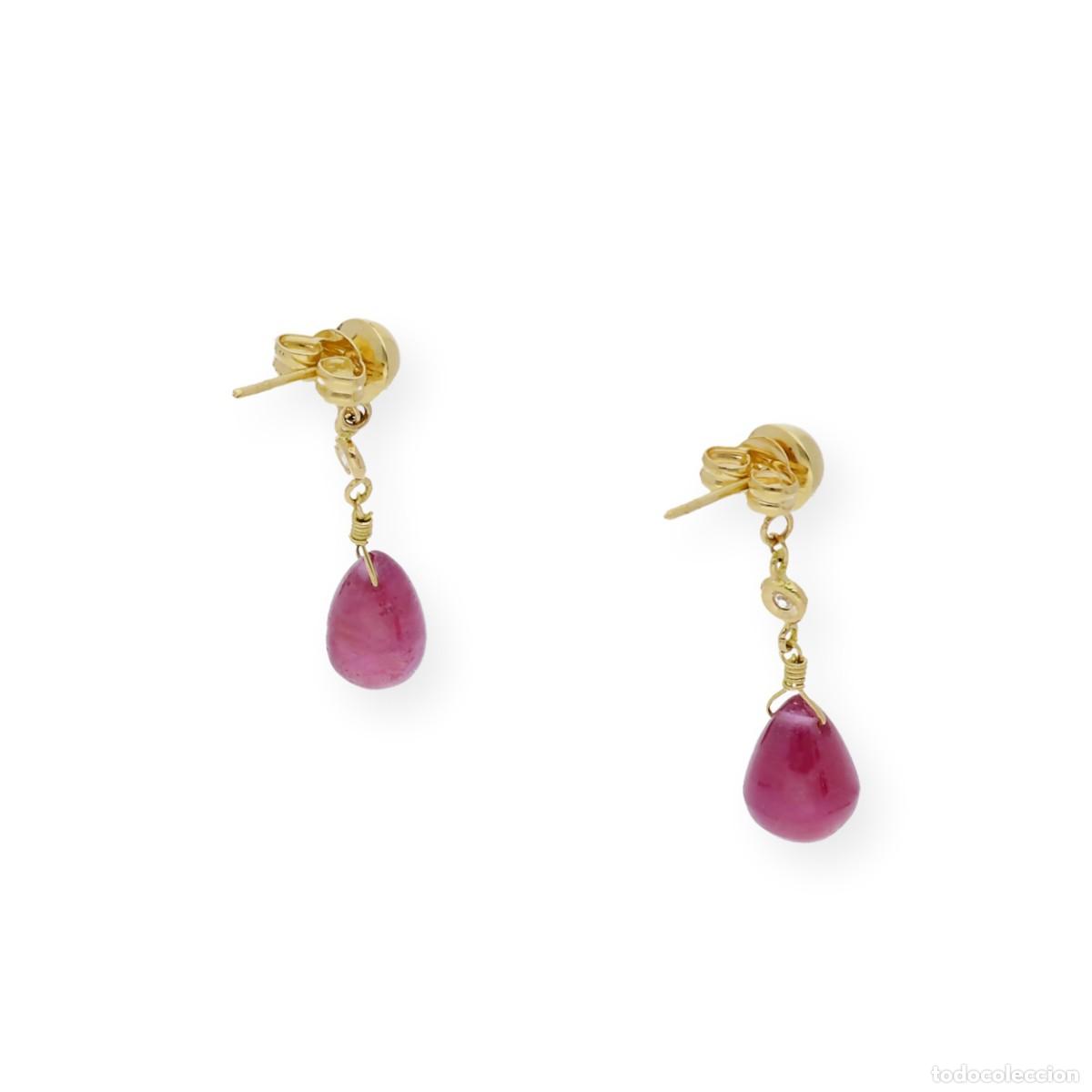 Joyeria: Pendientes de oro 18k con Diamantes y Rub&iacute;es - Foto 4