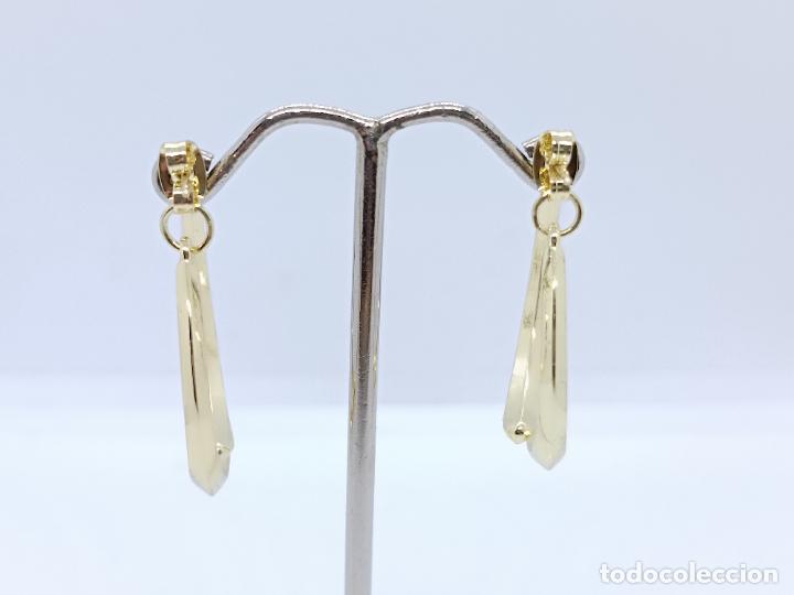 Joyeria: Preciosos pendientes chapados en oro amarillo de sofisticado dise&ntilde;o - Foto 4