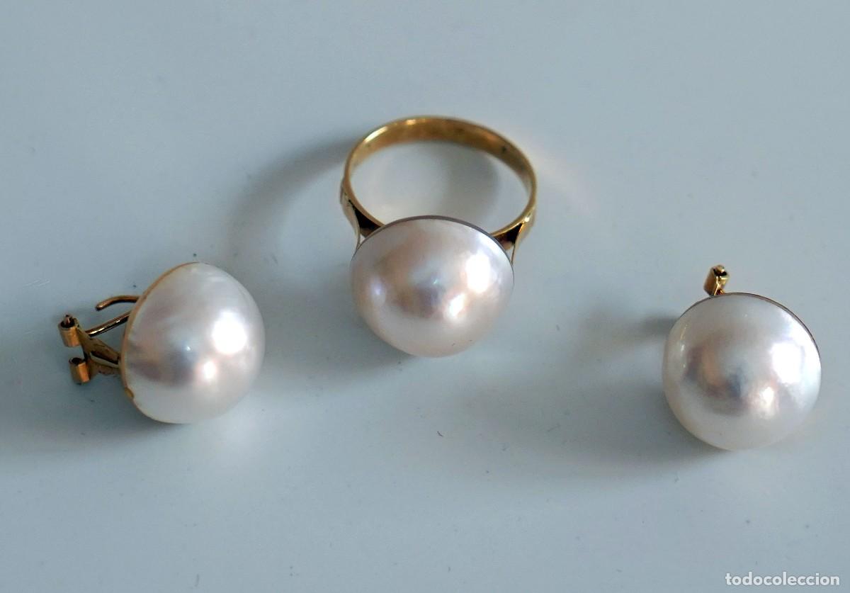 Joyeria: CONJUNTO ANILLO Y PENDIENTES , Perla Japonesa - Foto 2