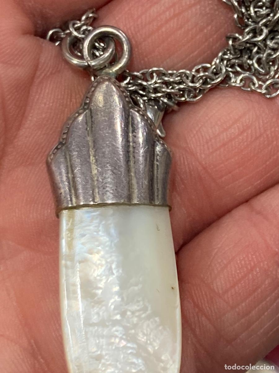 Joyeria: Bonito colgante y cadena, n&aacute;car y plata - Foto 3