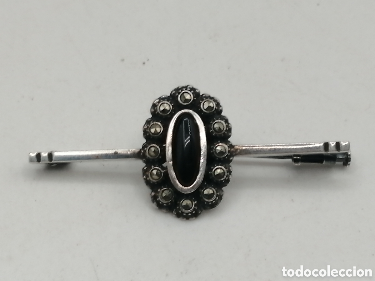 Joyeria: Broche plata 925mls onix y marquesitas - Foto 2
