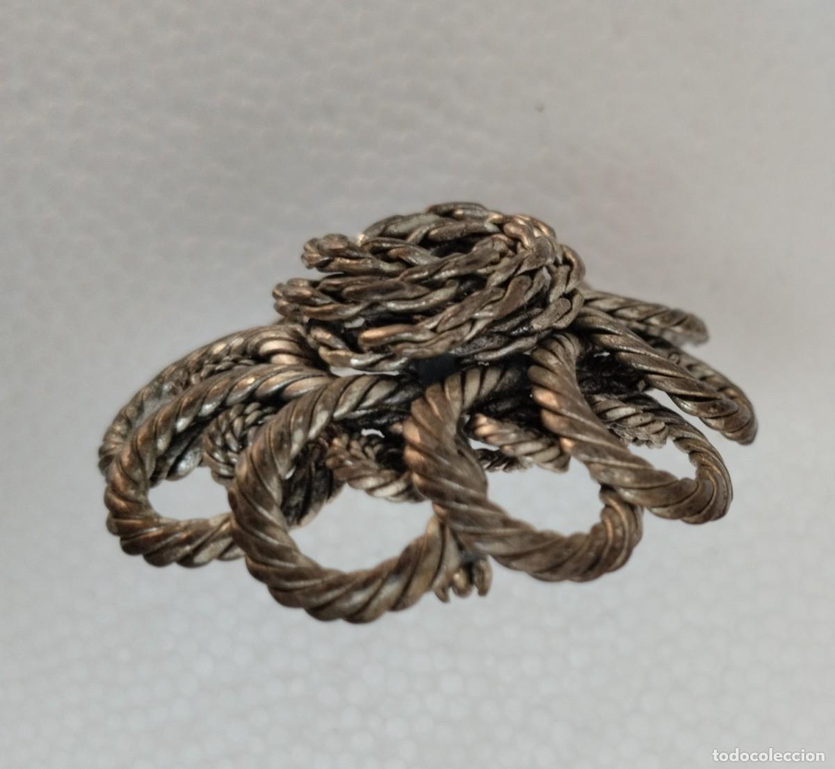 Joyeria: Antiguo broche de filigrana en forma de flor - Foto 10