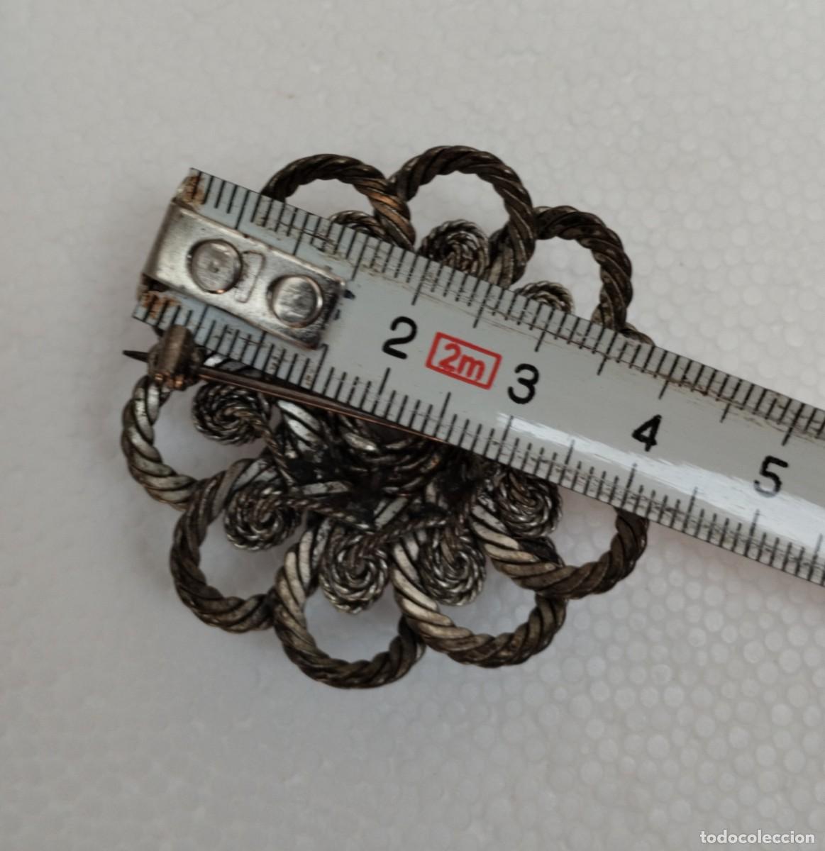 Joyeria: Antiguo broche de filigrana en forma de flor - Foto 11
