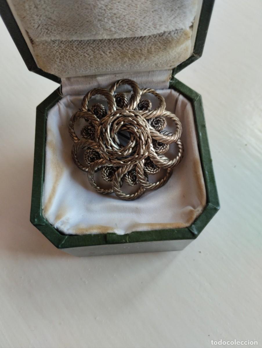 Joyeria: Antiguo broche de filigrana en forma de flor - Foto 12