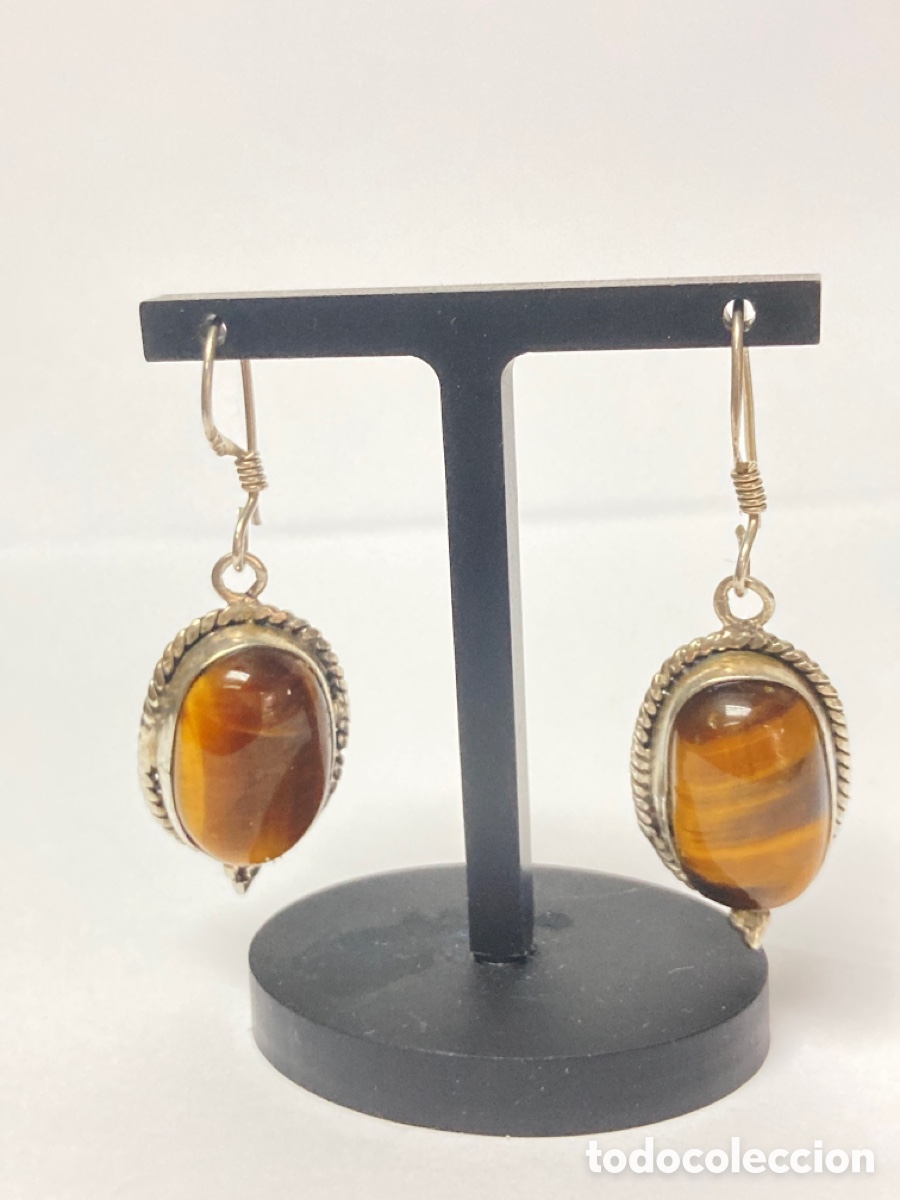 Joyeria: Pendientes de plata u ojo de tigre / P15 - Foto 1