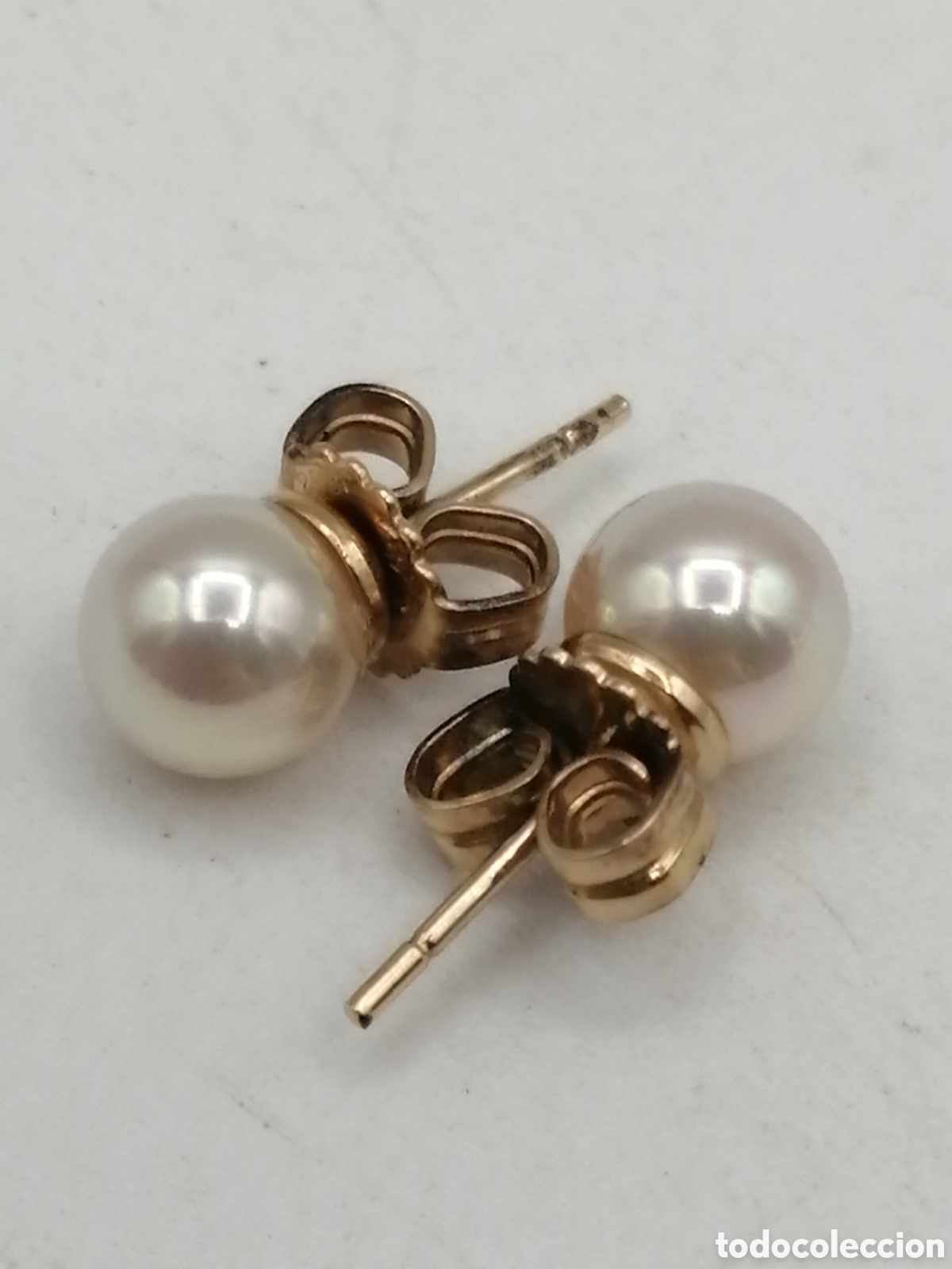 Joyeria: Pendientes plata chapada oro y perla - Foto 3