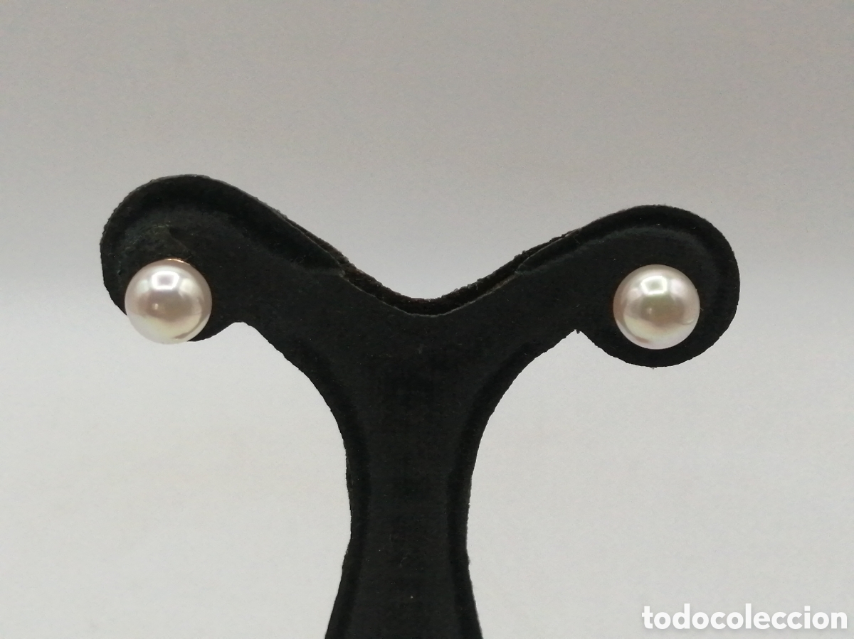 Joyeria: Pendientes plata chapada oro y perla - Foto 4