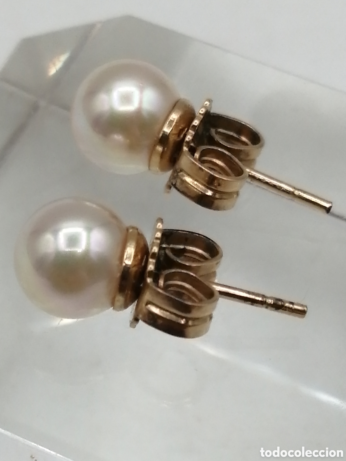 Joyeria: Pendientes plata chapada oro y perla - Foto 5