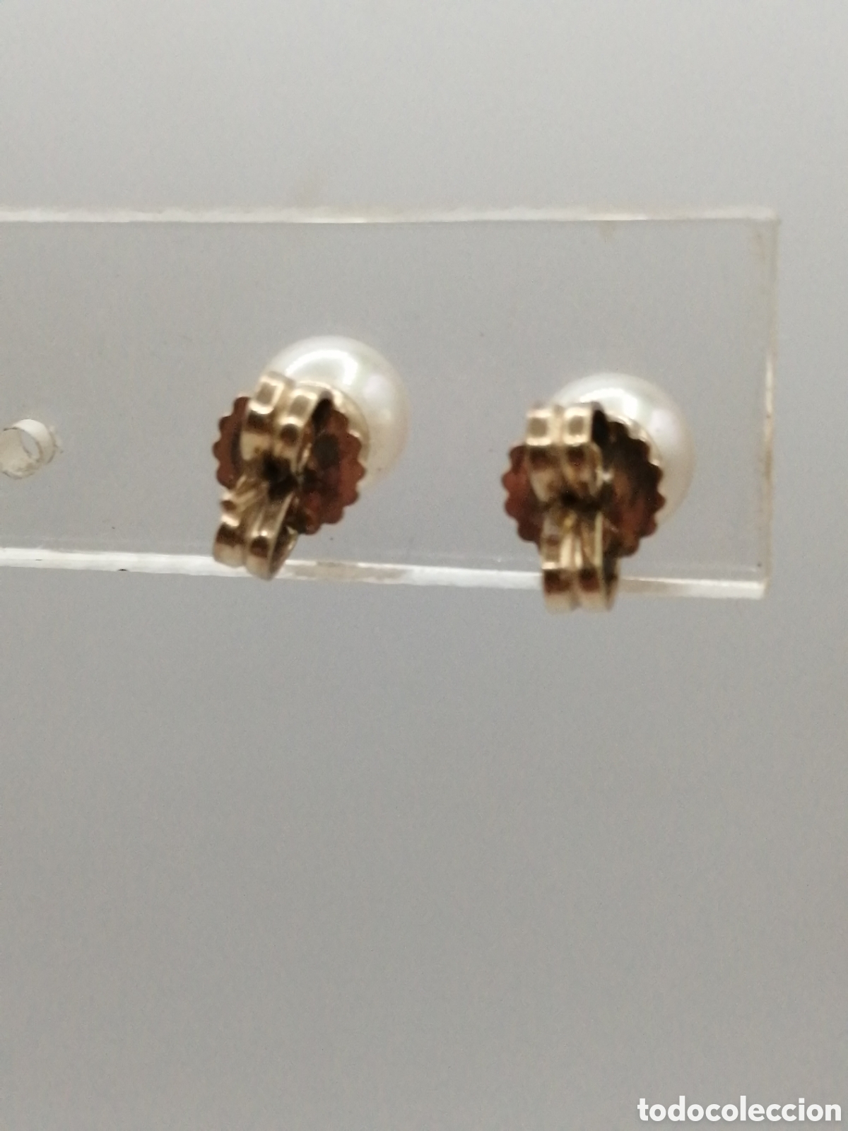 Joyeria: Pendientes plata chapada oro y perla - Foto 6