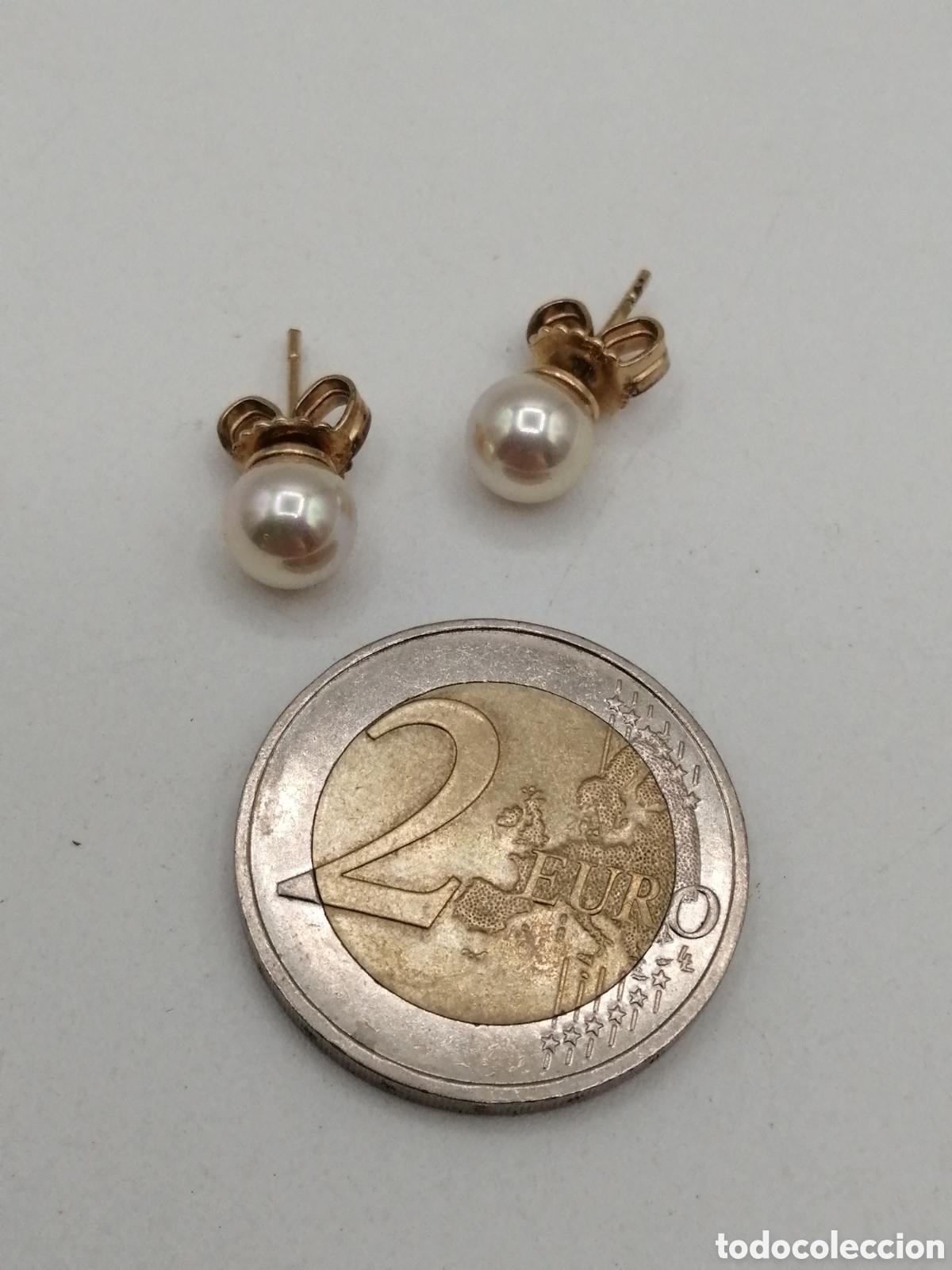 Joyeria: Pendientes plata chapada oro y perla - Foto 8