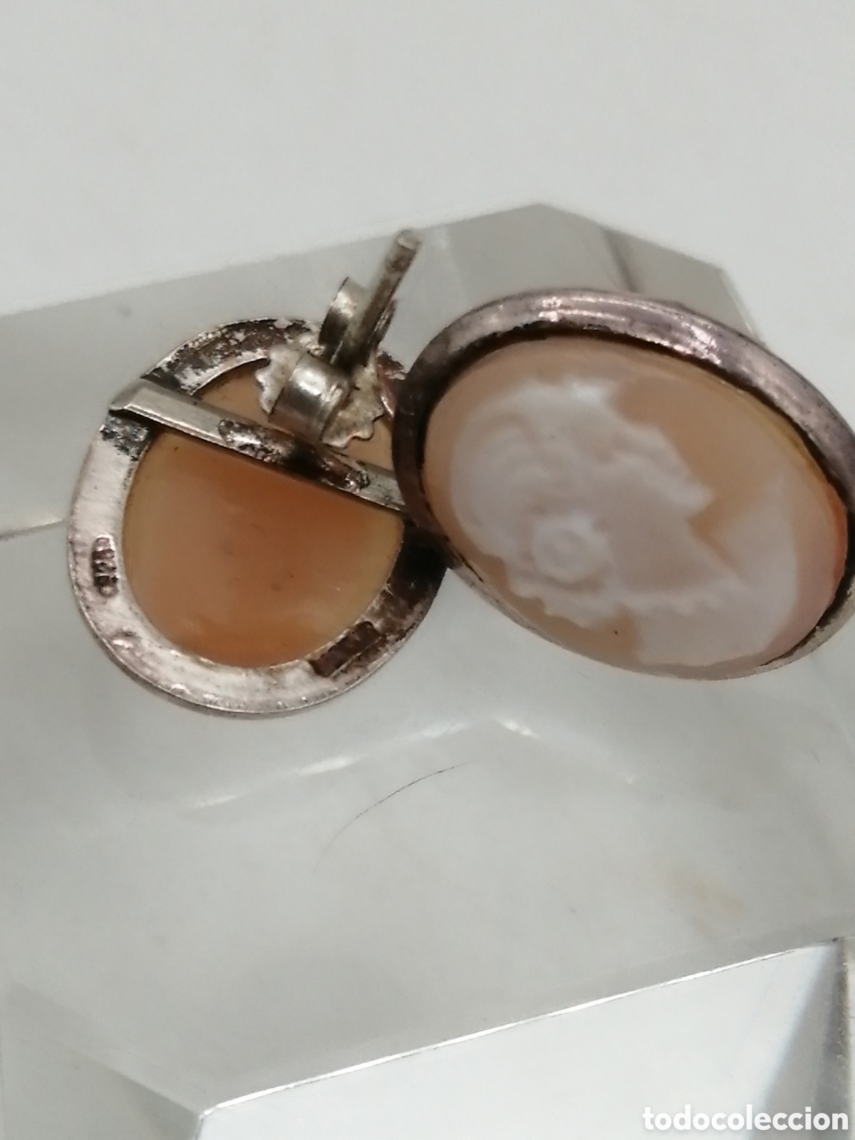 Joyeria: Pendientes plata y camafeo concha marina - Foto 5