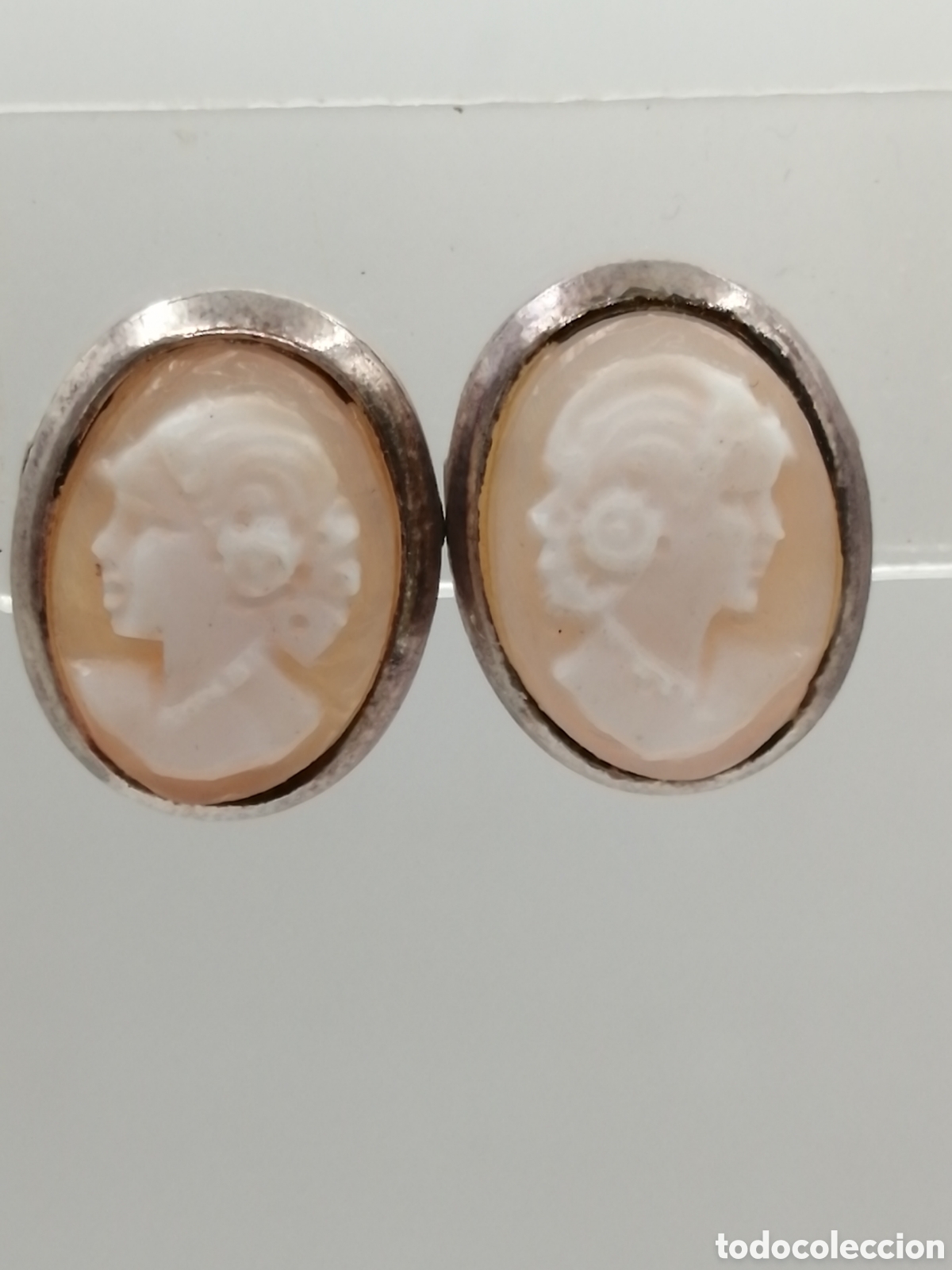 Joyeria: Pendientes plata y camafeo concha marina - Foto 1