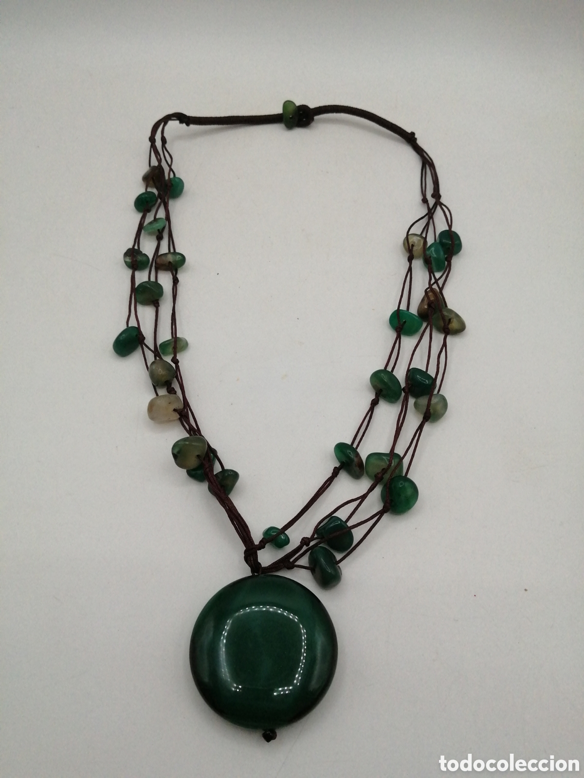 Joyeria: Collar &Aacute;gata verde y algod&oacute;n - Foto 2