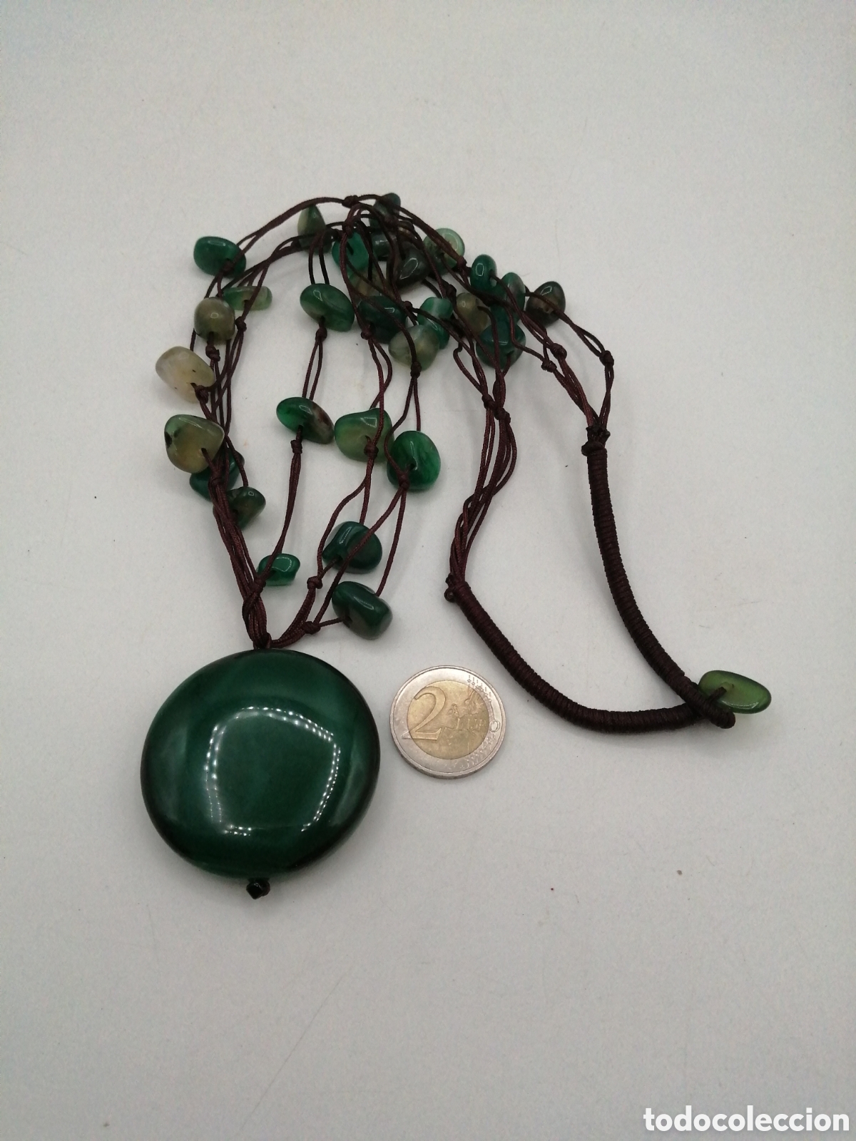 Joyeria: Collar &Aacute;gata verde y algod&oacute;n - Foto 4
