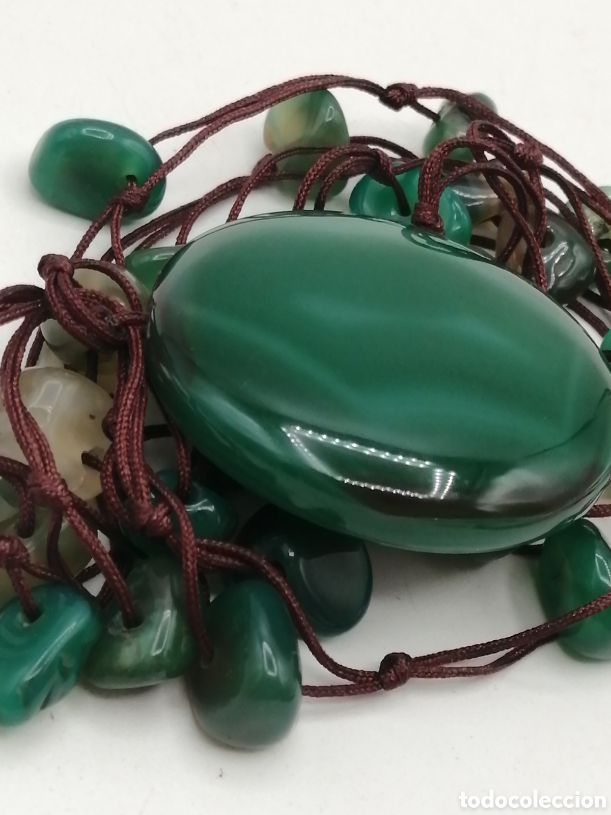 Joyeria: Collar &Aacute;gata verde y algod&oacute;n - Foto 5