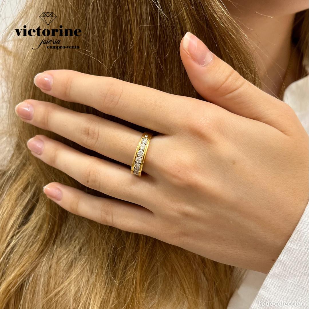 Joyeria: Alianza de diamantes. Oro 18k. - Foto 1