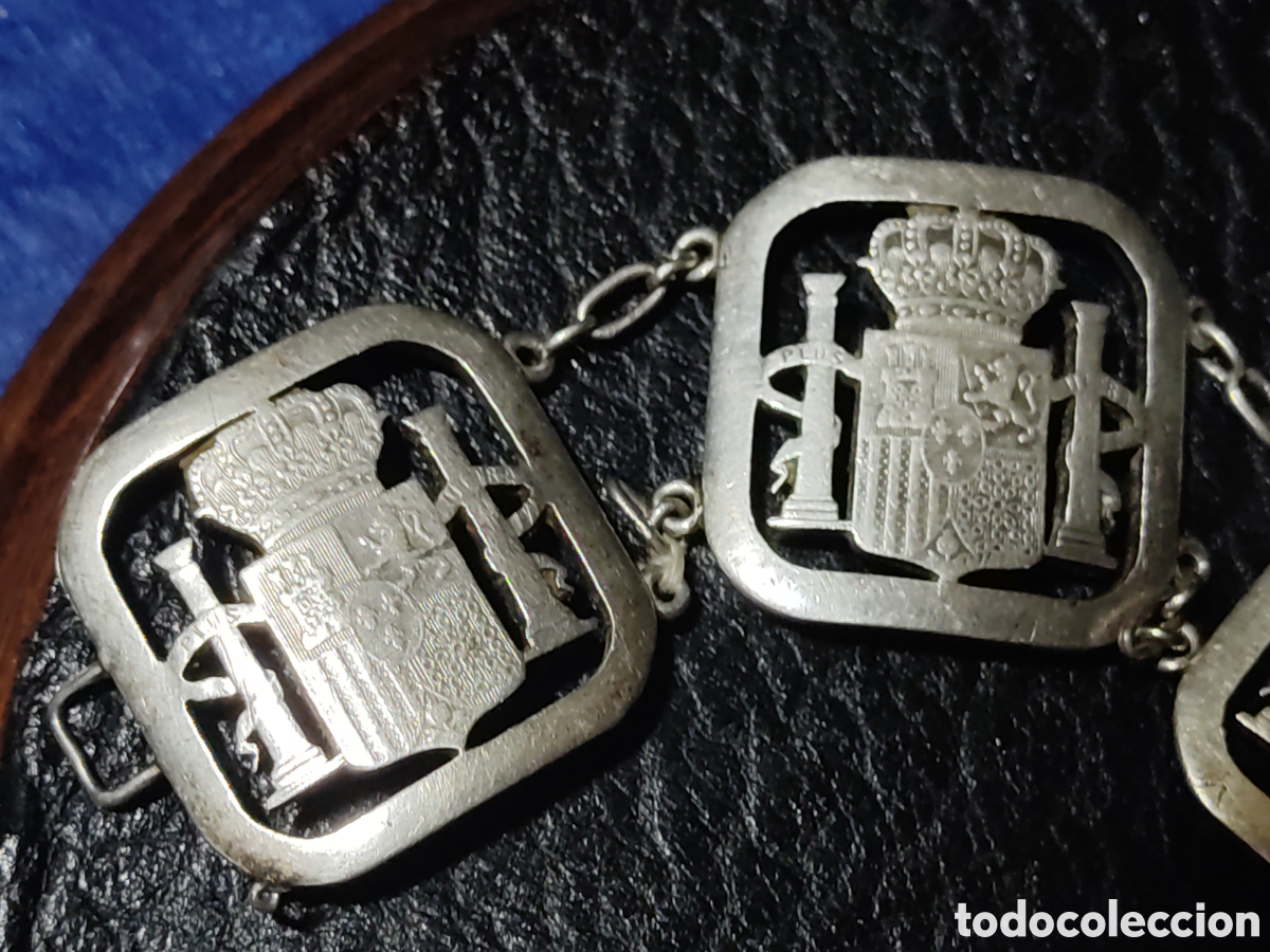 Joyeria: Robusta pulsera de plata,escudo de Espa&ntilde;a. - Foto 2