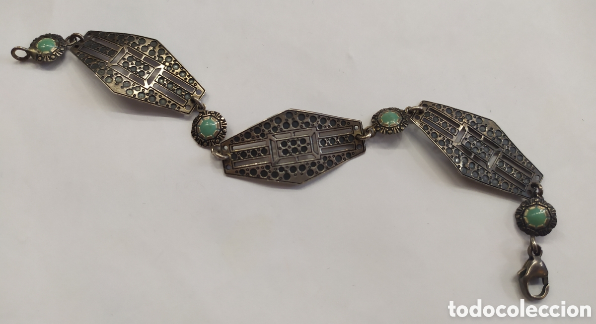 Joyeria: Original pulsera de plata vintage. Formas geom&eacute;tricas. - Foto 4