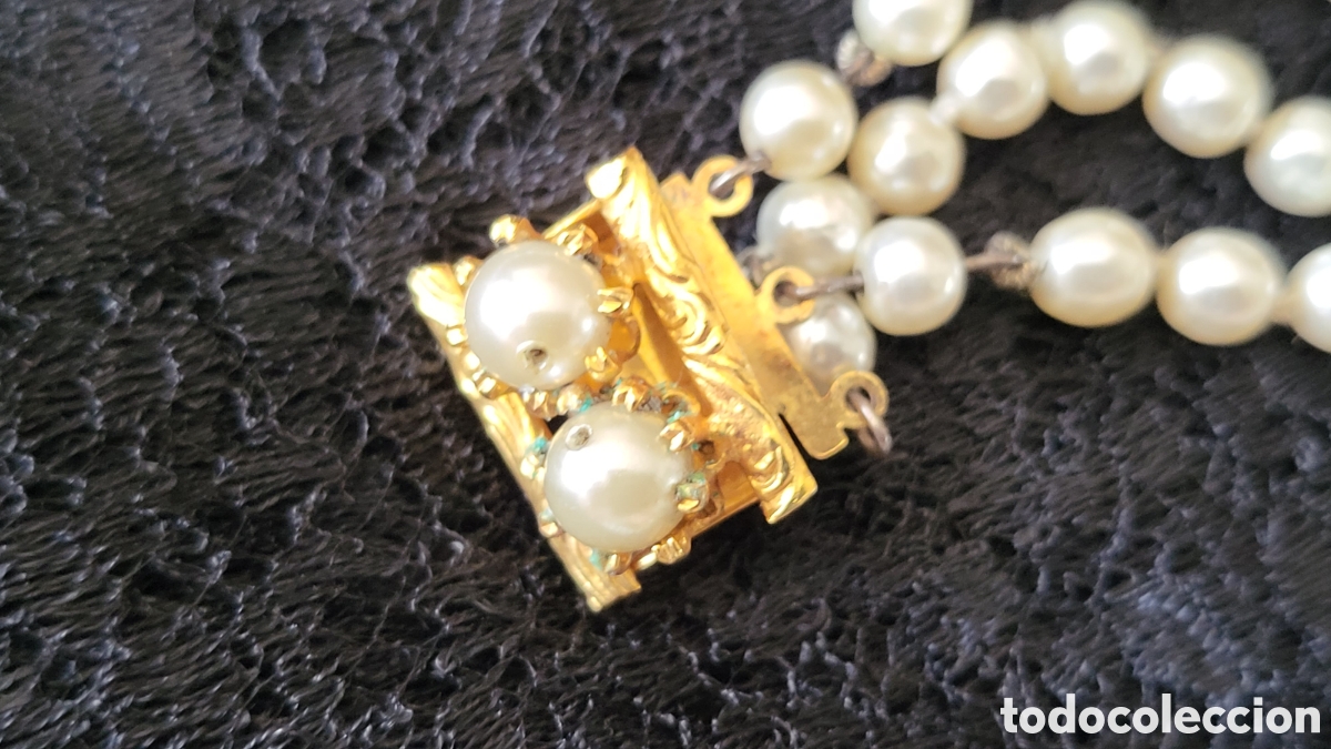 Joyeria: ANTIGUO COLLAR DE PERLAS Y FILIGRANA DORADA - Foto 6
