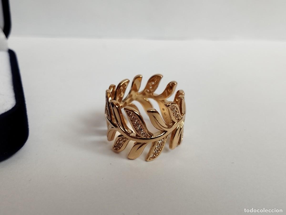 Joyeria: Anillo ba&ntilde;o de oro 18k con cristales - Foto 2
