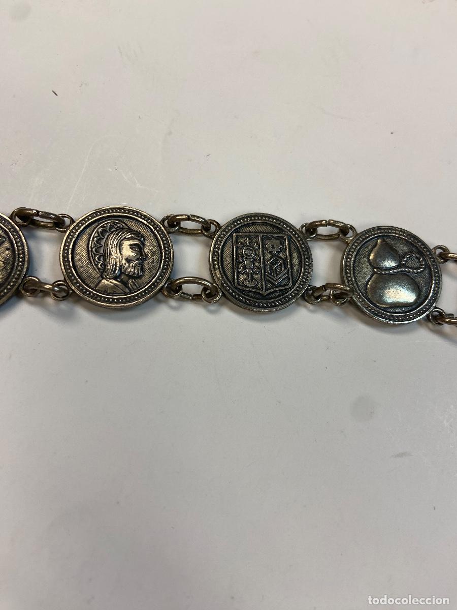 Joyeria: LOTE DE DOS PULSERAS DE MONEDAS DE COLOR PLATA - Foto 3