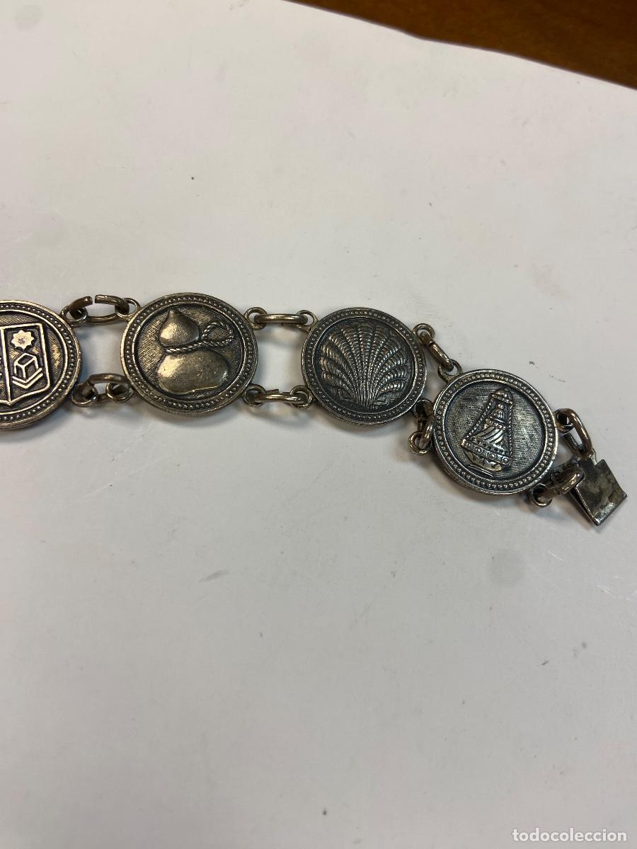 Joyeria: LOTE DE DOS PULSERAS DE MONEDAS DE COLOR PLATA - Foto 4