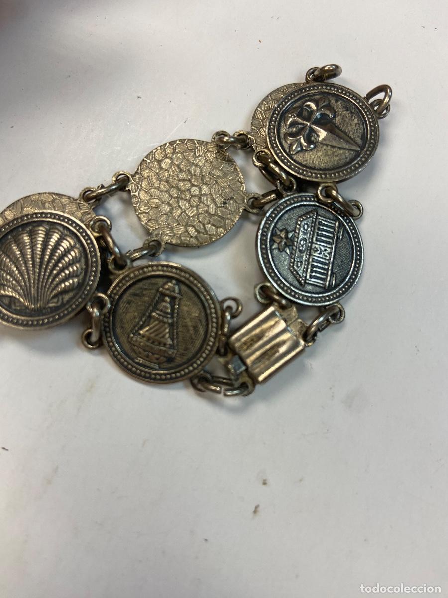 Joyeria: LOTE DE DOS PULSERAS DE MONEDAS DE COLOR PLATA - Foto 7