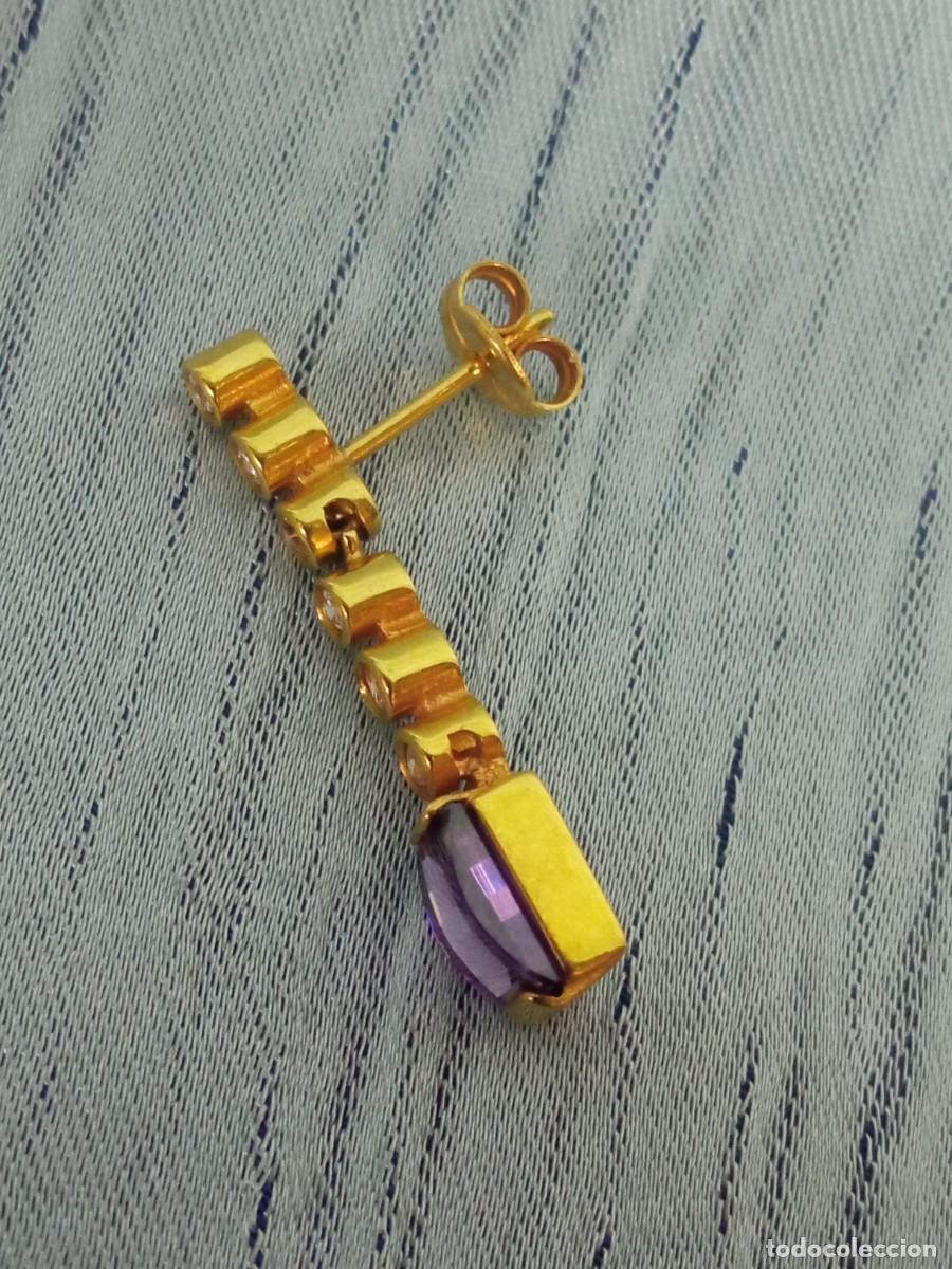 Joyeria: Pendientes oro y amatista y circonitas V - Foto 6