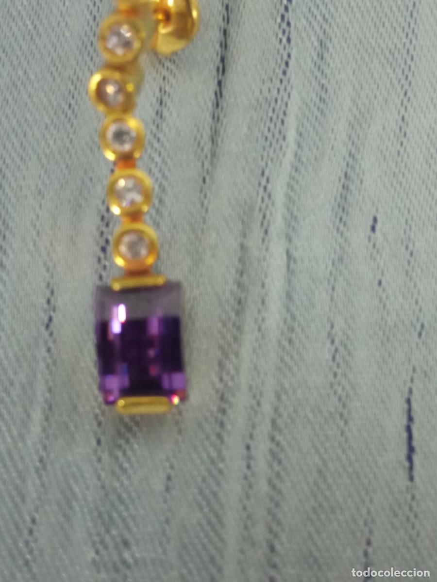 Joyeria: Pendientes oro y amatista y circonitas V - Foto 7