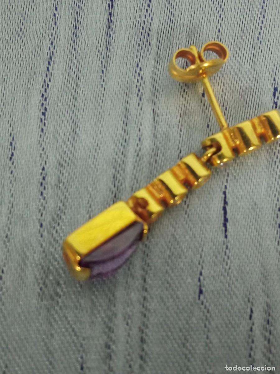 Joyeria: Pendientes oro y amatista y circonitas V - Foto 8