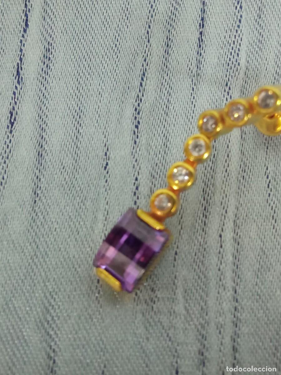 Joyeria: Pendientes oro y amatista y circonitas V - Foto 9