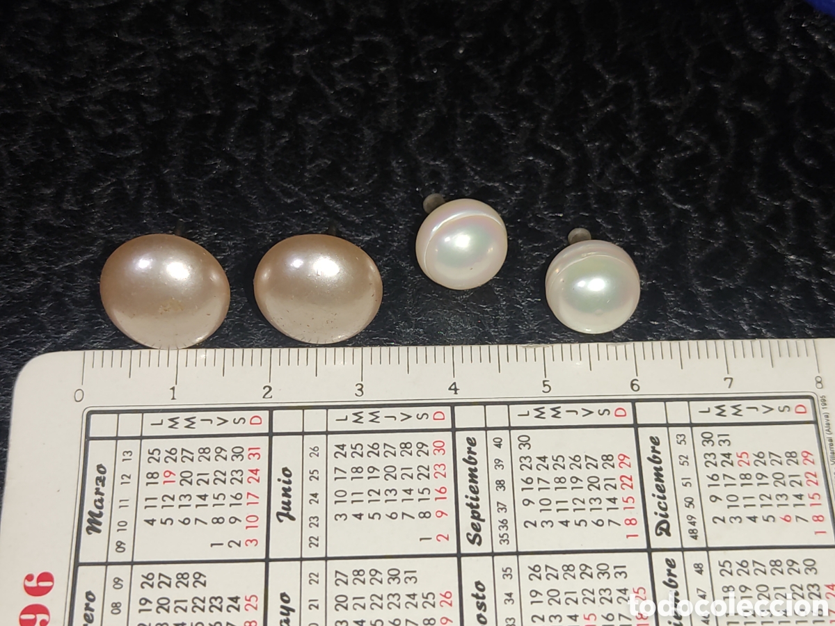 Joyeria: Pendientes de perlas,2 juegos.Vintage. - Foto 2