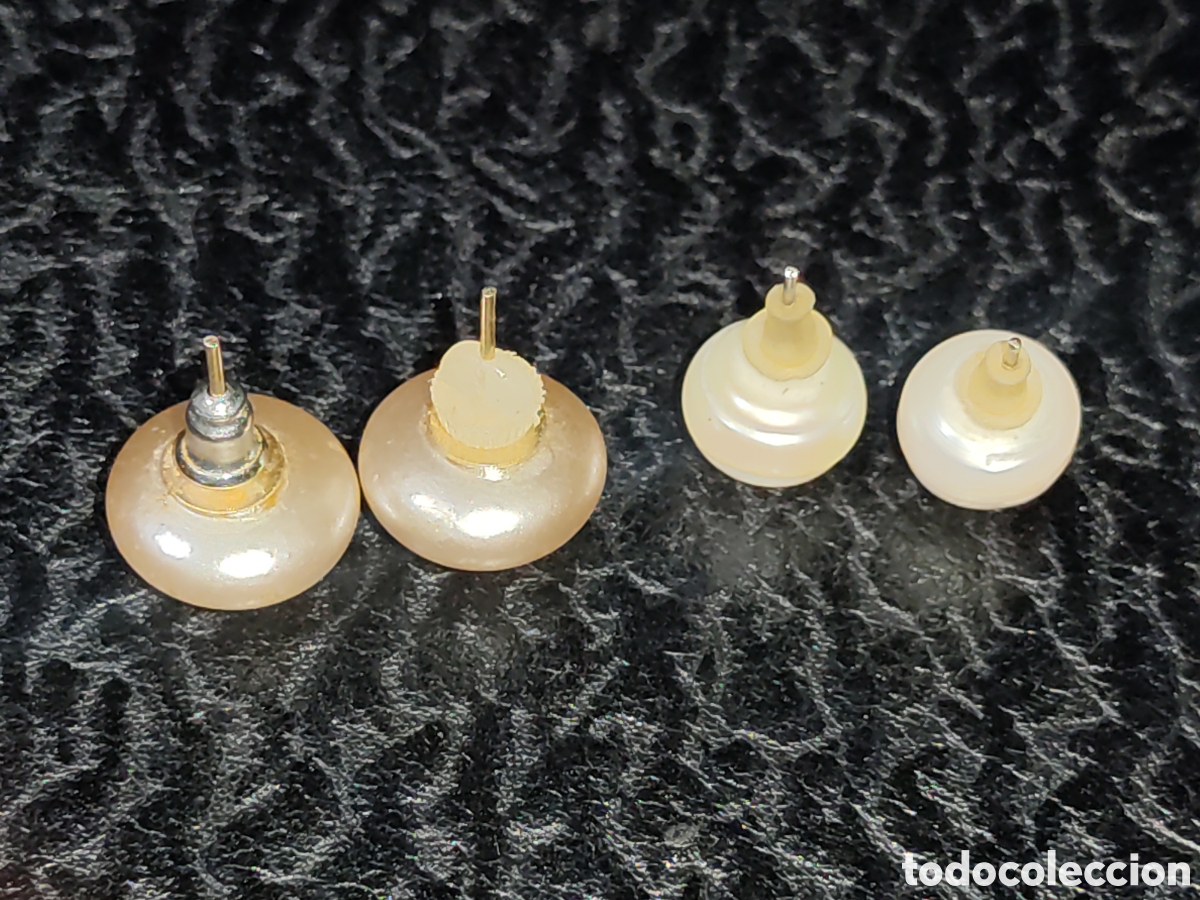 Joyeria: Pendientes de perlas,2 juegos.Vintage. - Foto 4