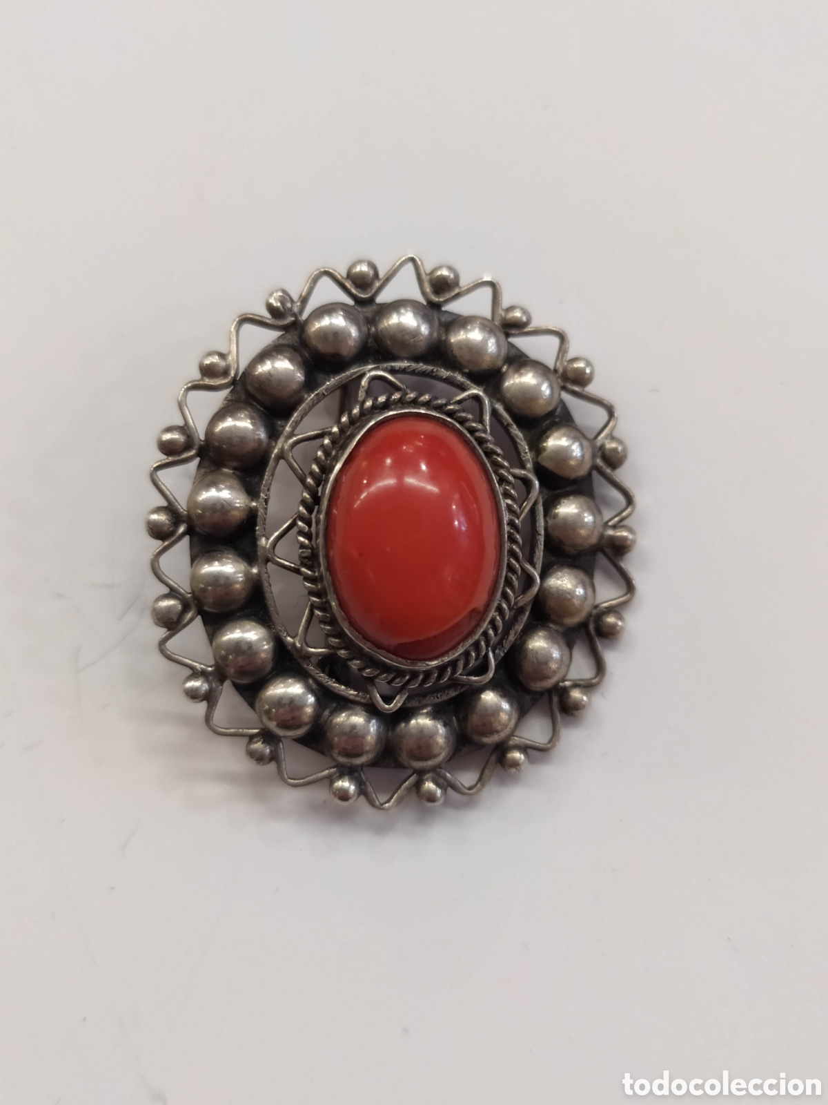 Joyeria: Broche plata y coral. Plata 800. - Foto 3