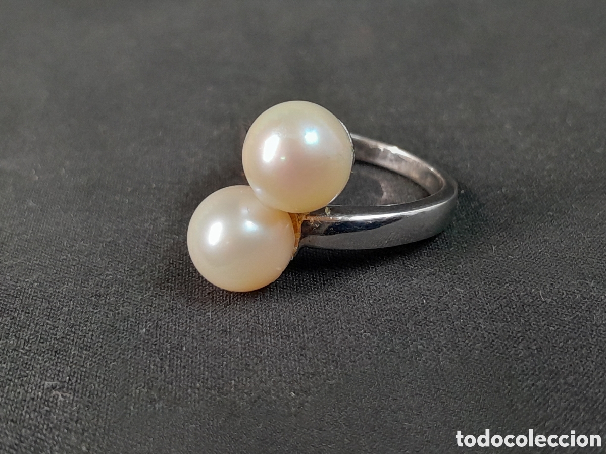 Joyeria: JOY-2604. ANILLO DE PLATA CON DETALLES DOS PERLAS - Foto 2