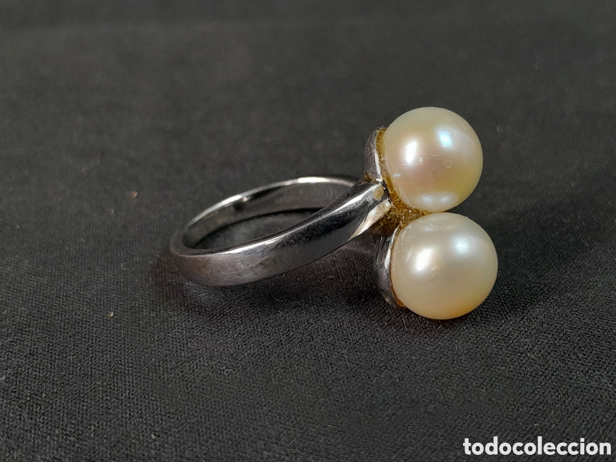 Joyeria: JOY-2604. ANILLO DE PLATA CON DETALLES DOS PERLAS - Foto 3