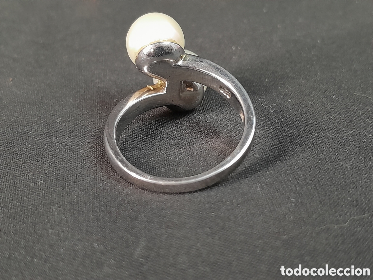 Joyeria: JOY-2604. ANILLO DE PLATA CON DETALLES DOS PERLAS - Foto 4