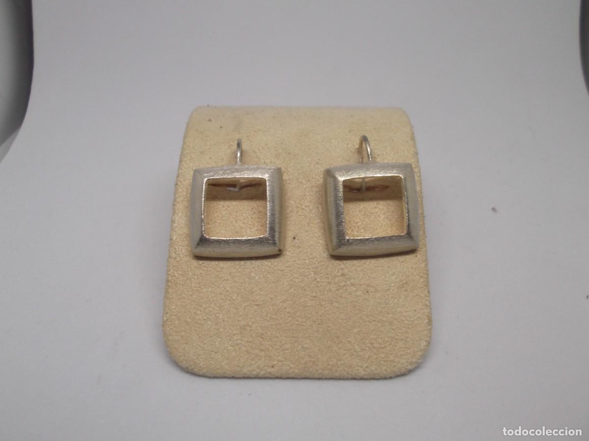Joyeria: Pendientes de plata mate con cierre pasado.Vintage - Foto 1