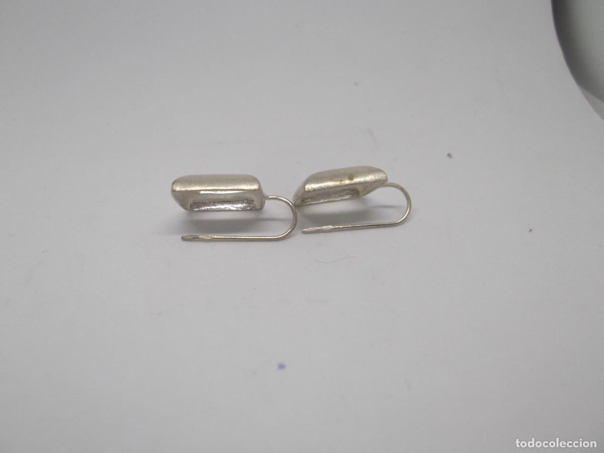 Joyeria: Pendientes de plata mate con cierre pasado.Vintage - Foto 2